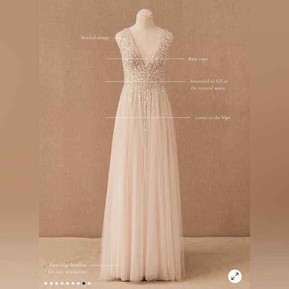 BHLDN Written in the Stars Beaded Tulle Open-Back Wedding Ballgown - Picture 4 of 9